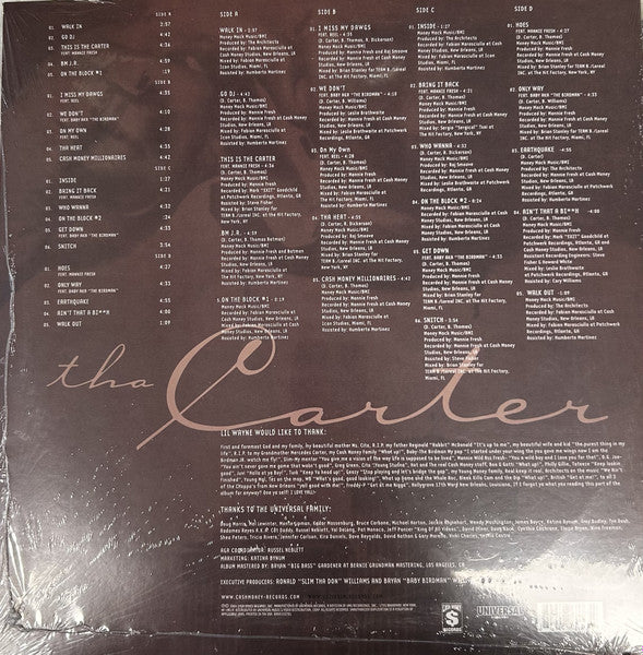 Lil Wayne : Tha Carter (2xLP, Album, RE)