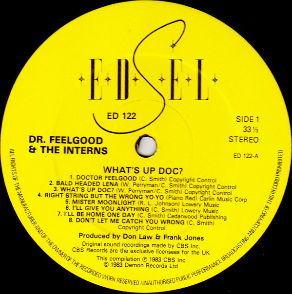 Dr. Feelgood & The Interns : What's Up Doc? (LP, Comp)