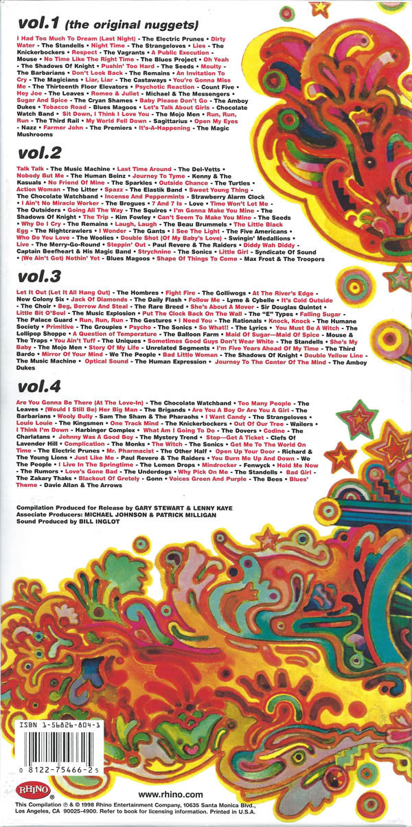 Various : Nuggets (Original Artyfacts From The First Psychedelic Era 1965-1968) (4xCD, Comp, RM, WEA + Box)