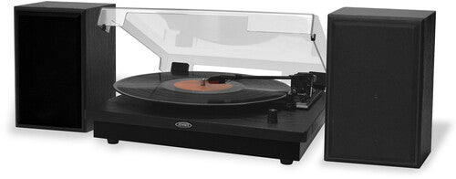 Jensen JTA-315 Dual Bluetooth Turntable (33/45/78 RPM) - 20 Watts (Black)