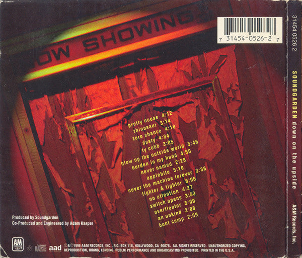 Soundgarden : Down On The Upside (CD, Album, Dig)