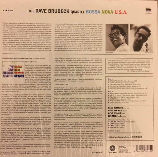 The Dave Brubeck Quartet : Bossa Nova U.S.A. (LP, Album, Ltd, RE, RM, 180)