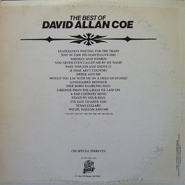 David Allan Coe : The Best Of David Allan Coe (2xLP, Comp)