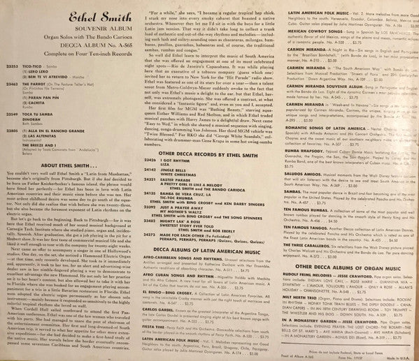 Ethel Smith And The Bando Carioca : Souvenir Album (4xShellac, 10", Album)