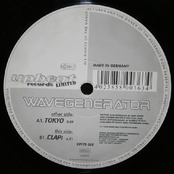 Wavegenerator : Tokyo (12")