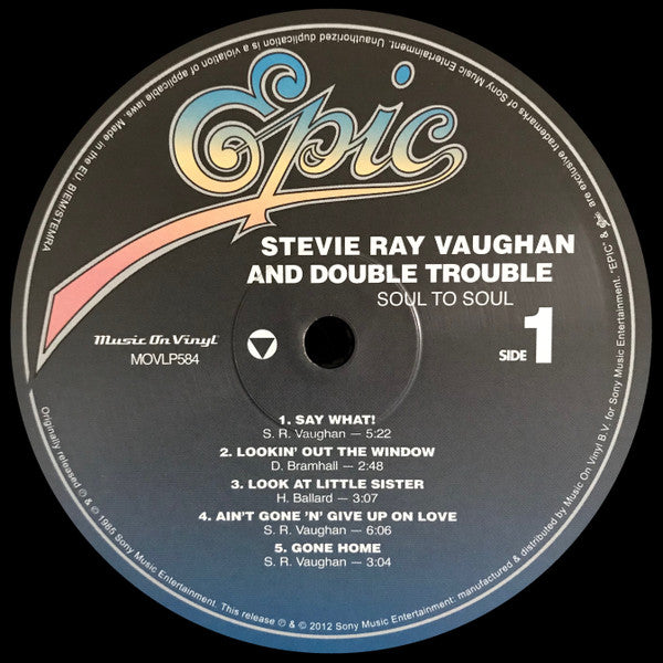 Stevie Ray Vaughan & Double Trouble : Soul To Soul (LP, Album, RE, 180)