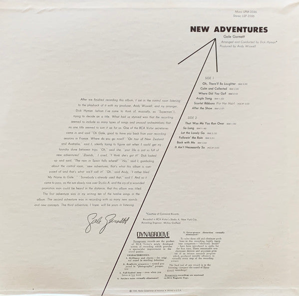 Gale Garnett : New Adventures (LP, Album)