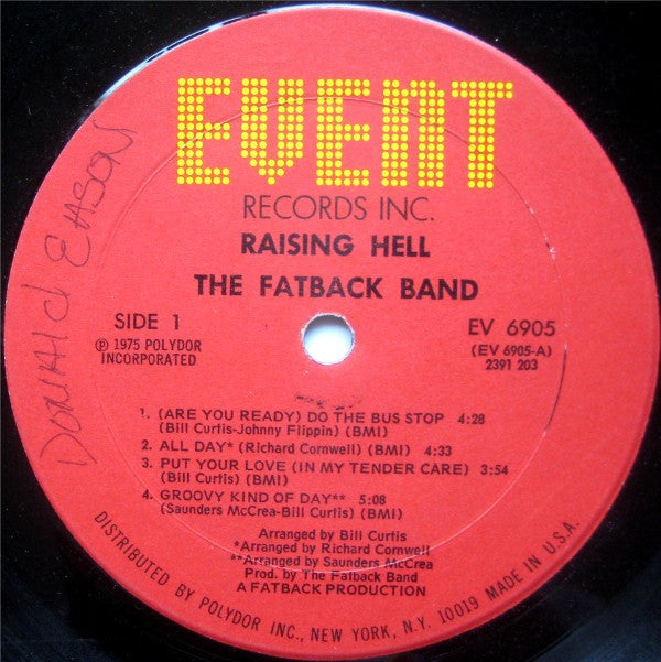 The Fatback Band : Raising Hell (LP, Album, Mon)