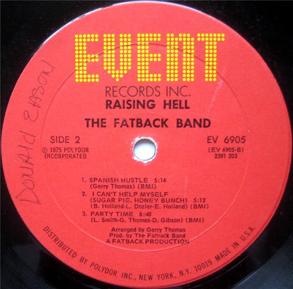 The Fatback Band : Raising Hell (LP, Album, Mon)