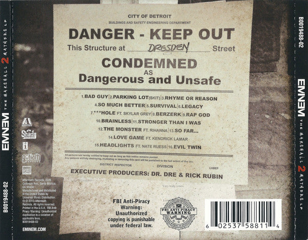 Eminem : The Marshall Mathers LP 2 (CD, Album)