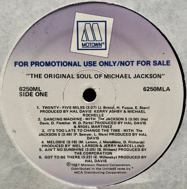 Michael Jackson : The Original Soul Of Michael Jackson (LP, Comp, Promo)