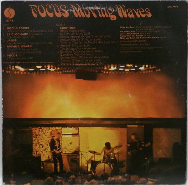 Focus (2) : Moving Waves (LP, Album, Pre)