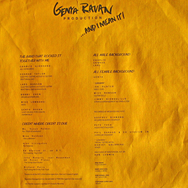 Genya Ravan : ...And I Mean It! (LP, Album)