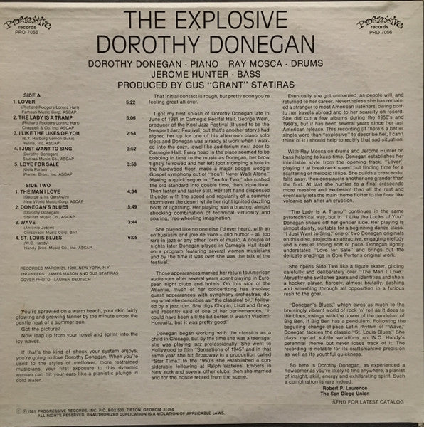 Dorothy Donegan : The Explosive Dorothy Donegan (LP, Album)