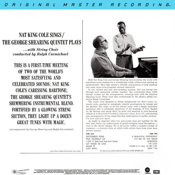 Nat King Cole & George Shearing : Nat King Cole Sings / George Shearing Plays (LP, RE, RM)