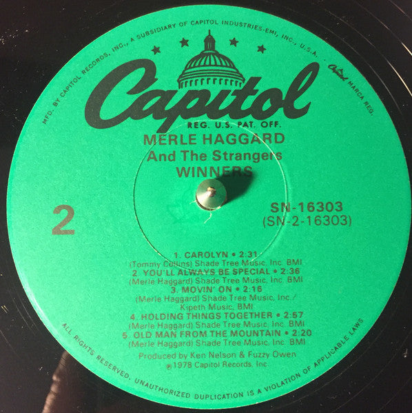 Merle Haggard And The Strangers (5) : Winners (LP, Comp, RE, Jac)