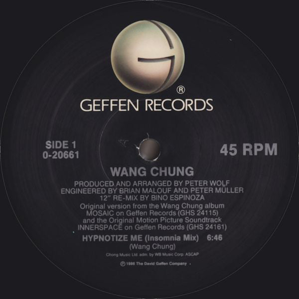 Wang Chung : Hypnotize Me (12", Maxi)