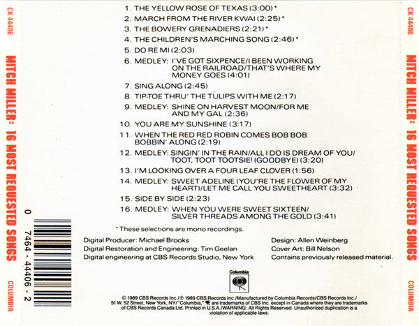 Mitch Miller : 16 Most Requested Songs (CD, Comp)