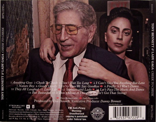 Tony Bennett & Lady Gaga : Cheek To Cheek (CD, Album, Dlx)