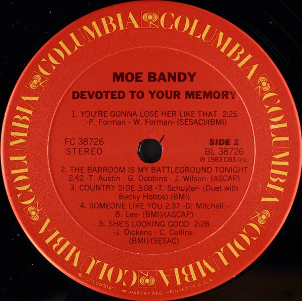 Moe Bandy : Devoted To Your Memory (LP, Album)