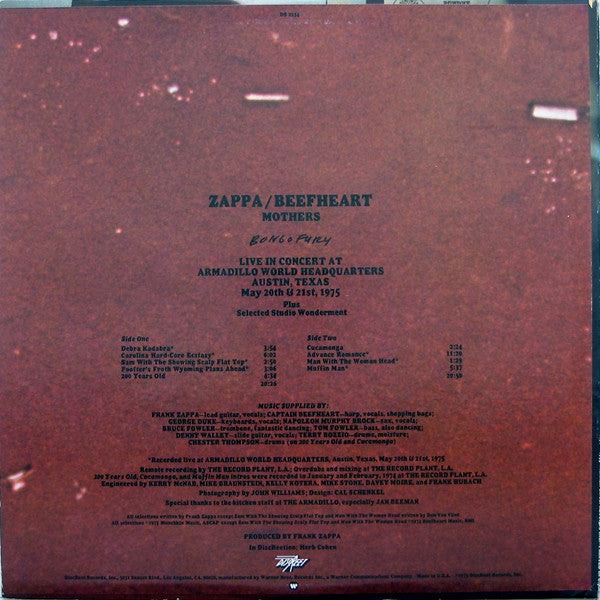 Zappa* / Beefheart* / Mothers* : Bongo Fury (LP, Album, San)