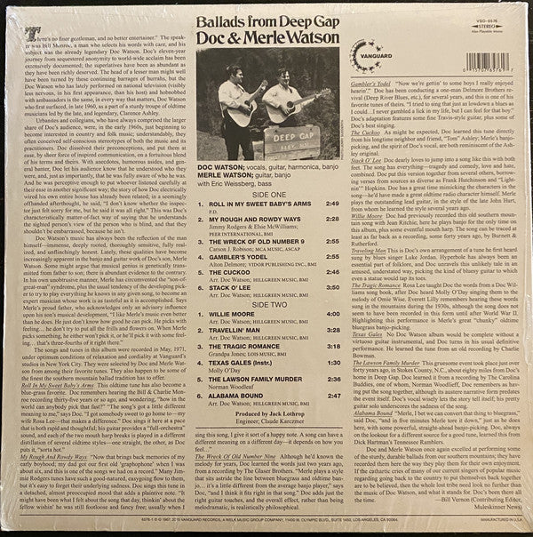 Doc & Merle Watson : Ballads From Deep Gap (LP, Album, RSD)