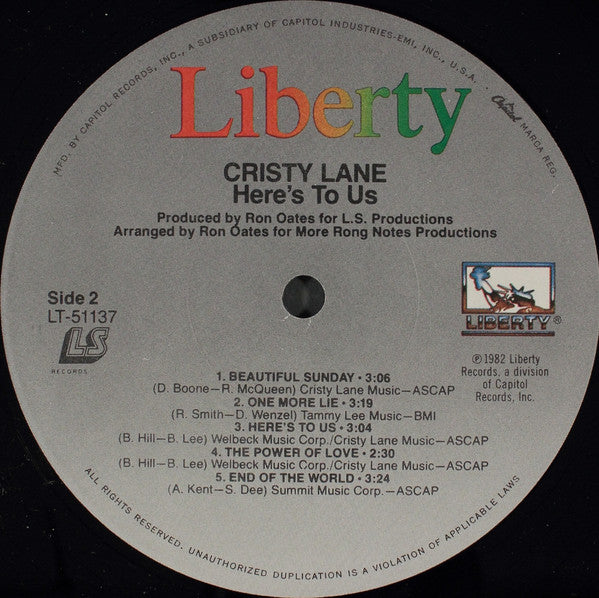 Cristy Lane : Here's To Us (LP, Album)