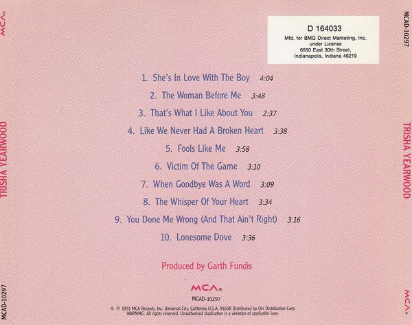 Trisha Yearwood : Trisha Yearwood (CD, Album, Club)