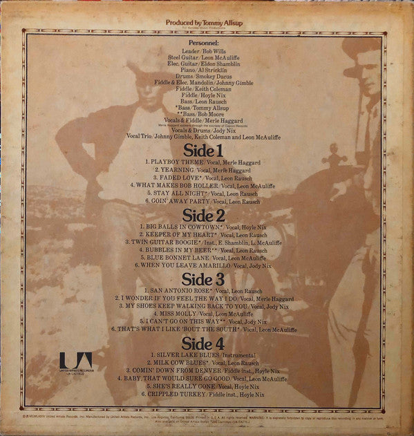 Bob Wills And His Texas Playboys* : For The Last Time (2xLP, Album, RP + Box)