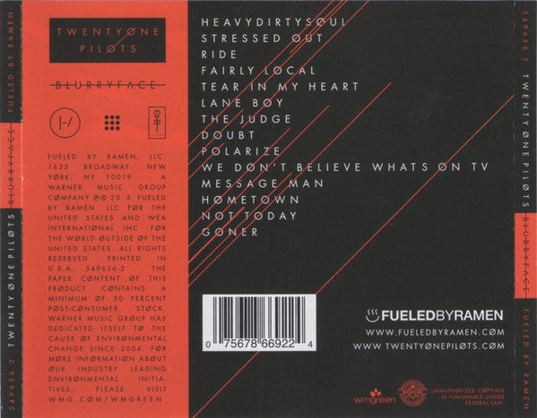 Twenty One Pilots : Blurryface (CD, Album)
