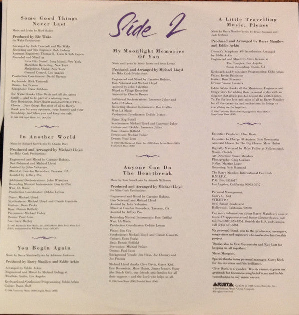 Barry Manilow : Barry Manilow (LP, Album)