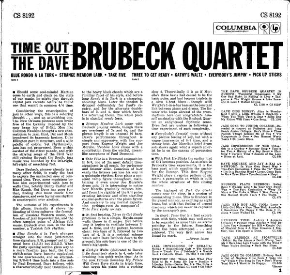 The Dave Brubeck Quartet : Time Out (LP, Album, RP, Pit)
