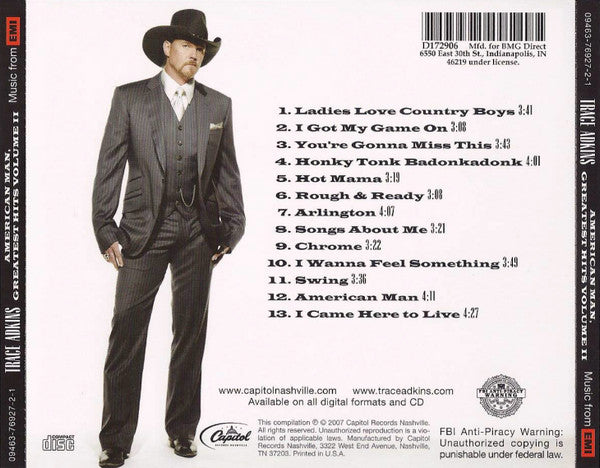 Trace Adkins : American Man, Greatest Hits Volume II (CD, Comp, Club)