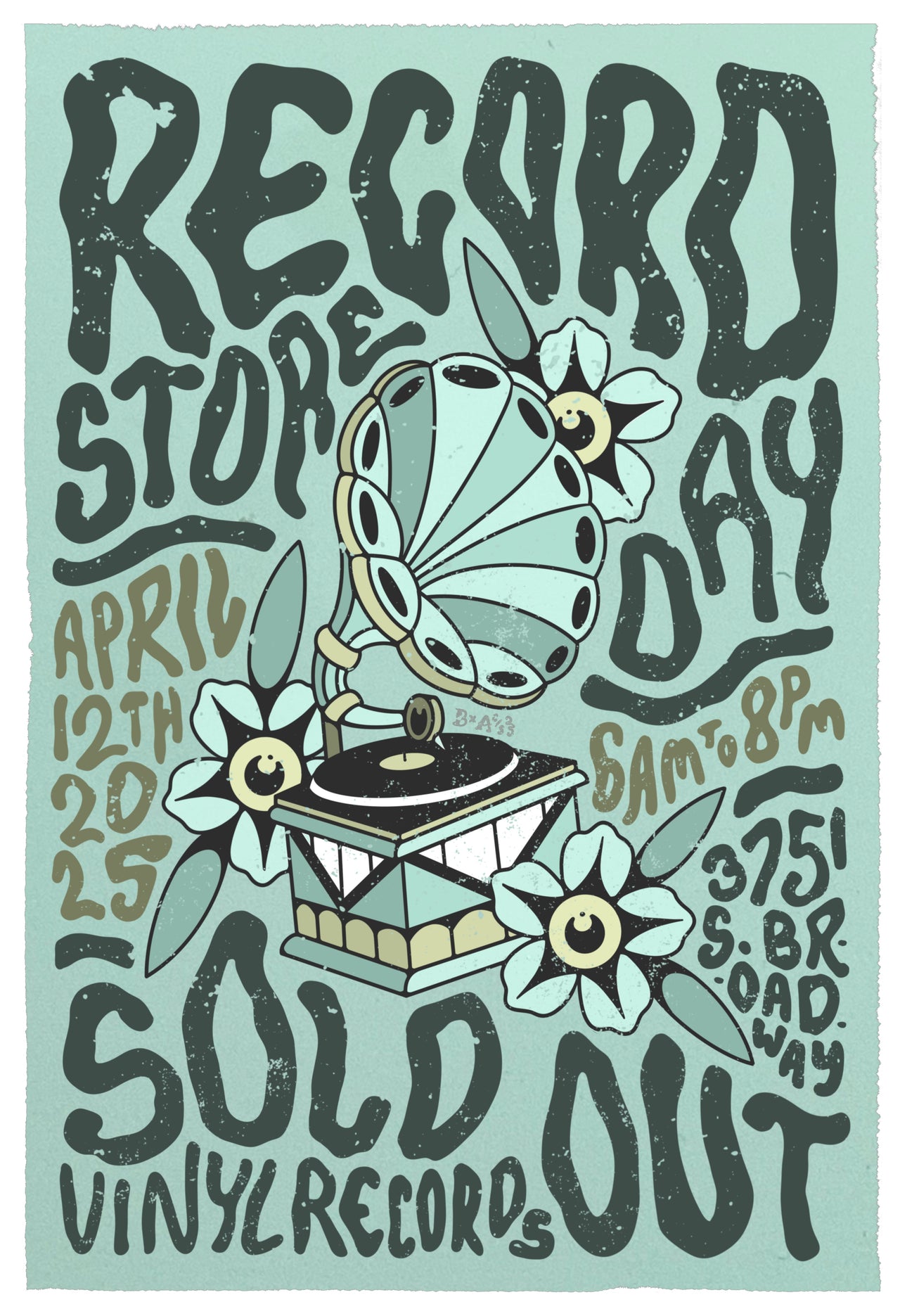 Sold Out Record Store Day 2025 Poster - Bradly David Anderson