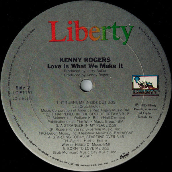 Kenny Rogers : Love Is What We Make It (LP, Album, Club, Car)