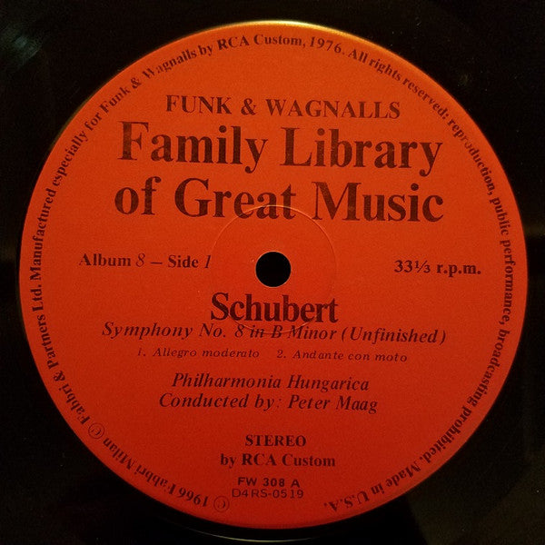 Schubert* : The Unfinished Symphony - Symphony No. 5 (LP, Album)