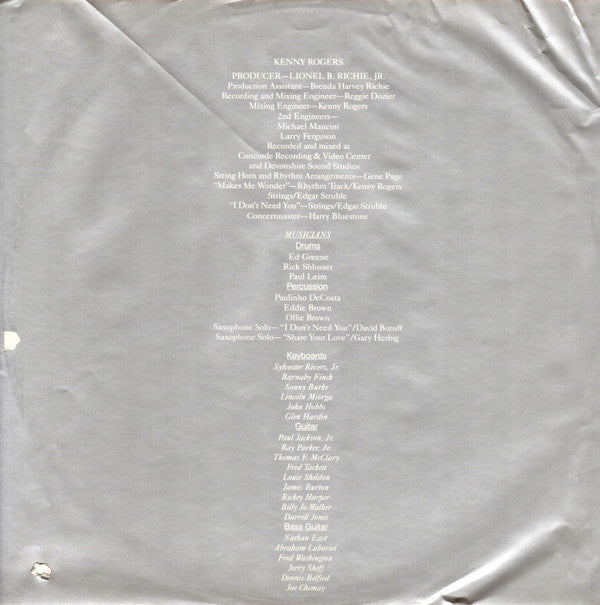 Kenny Rogers : Share Your Love (LP, Album, Spe)