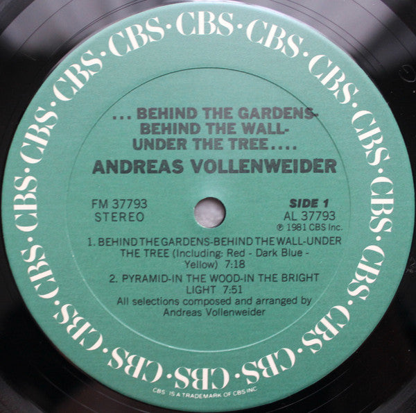 Andreas Vollenweider : ... Behind The Gardens - Behind The Wall - Under The Tree ... (LP, Album, Car)