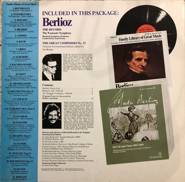 Berlioz* - Bamberg Symphony Orchestra* Conducted By Jonel Perlea : Symphonie Fantastique, Op. 14- Funk & Wagnalls Family Library Of Great Music - Album 22 (LP)