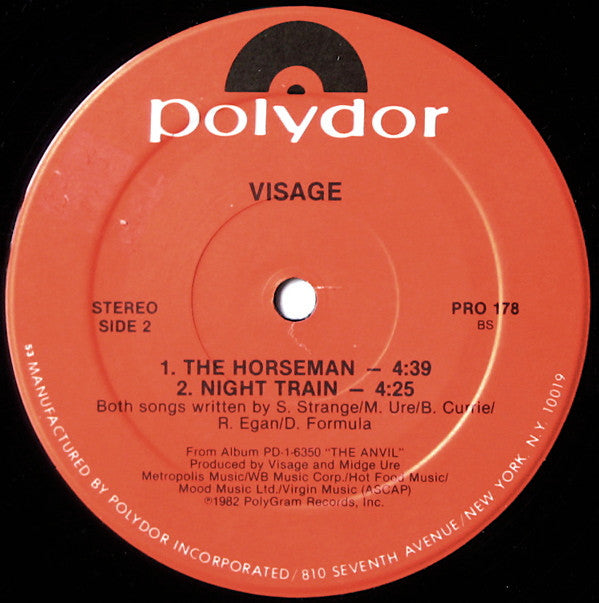 Visage : The Damned Don't Cry (12", Promo, 53)