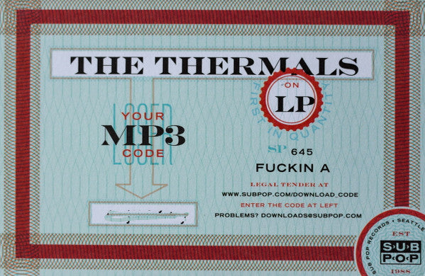 The Thermals : Fuckin A (LP, Album, RE)