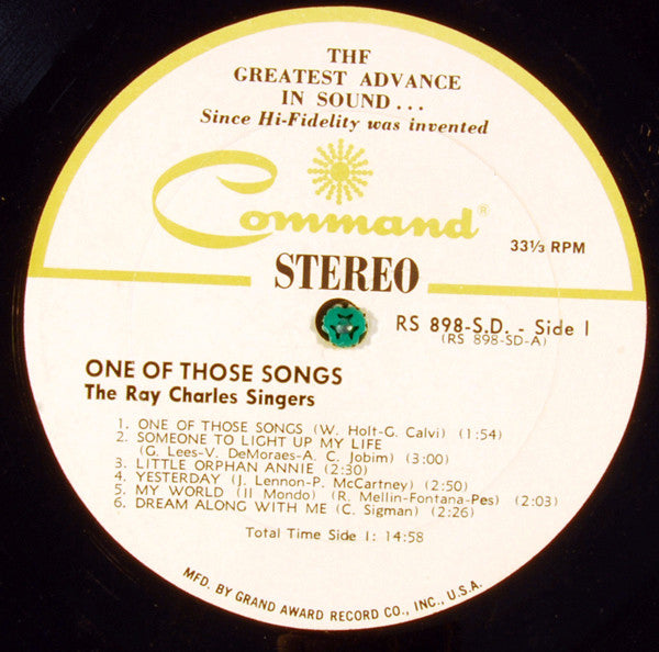 The Ray Charles Singers : One Of Those Songs (LP)