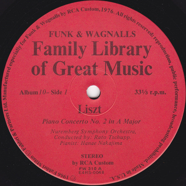 Liszt* : Piano Concerto No. 2 In A Major / Hungarian Rhapsody No. 6 / Hungarian Fantasy For Piano And Orchestra (LP, Album)