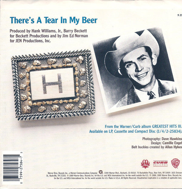 Hank Williams, Jr.* : There's A Tear In My Beer (7", Single, Spe)