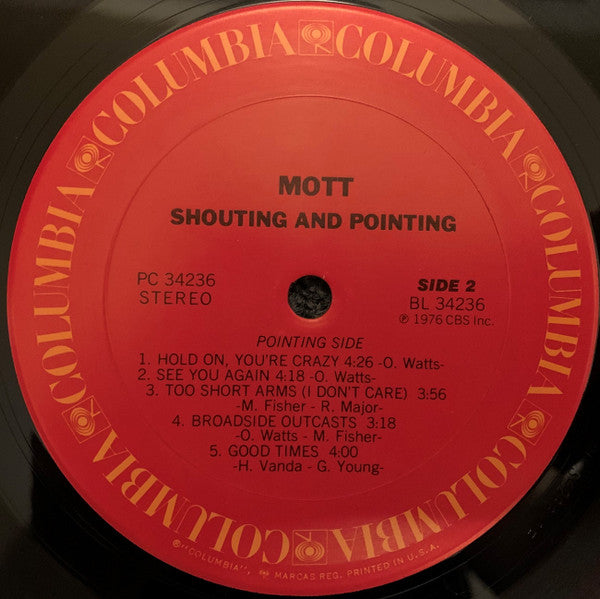 Mott (3) : Shouting And Pointing (LP, Album, San)