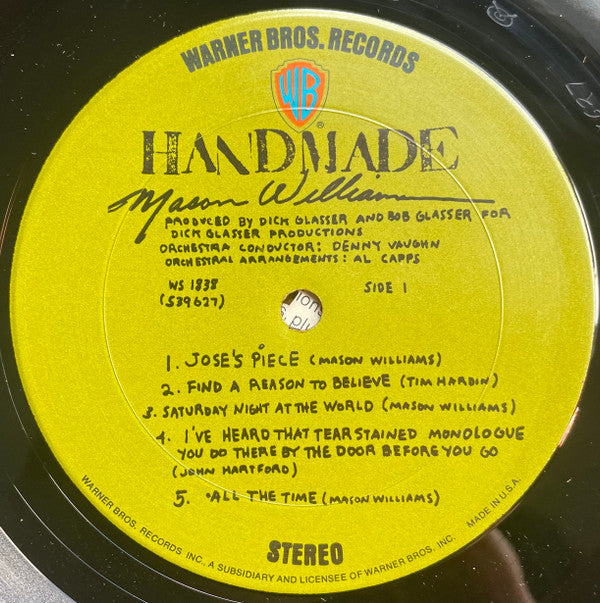 Mason Williams : Hand Made (LP, Album, Pit)