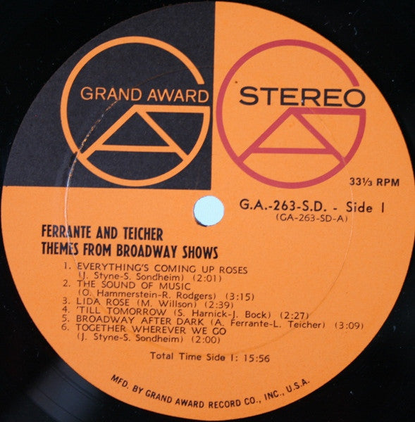 Ferrante & Teicher : Themes From Broadway Shows (LP, Album, RE)