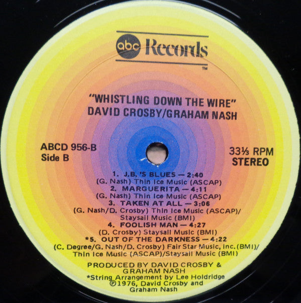 Crosby - Nash* : Whistling Down The Wire (LP, Album, Kee)