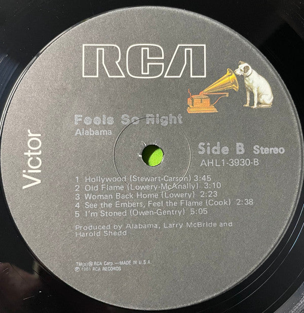 Alabama : Feels So Right (LP, Album, Ind)