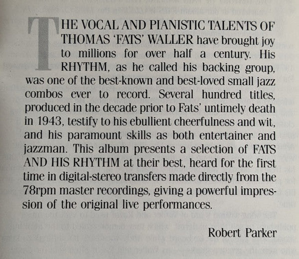 Fats Waller And His Rhythm* : 1934 To 1936 (CD, Comp, RM)